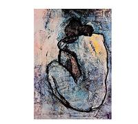 Reproduction de peinture à l'huile sur toile Nu bleu par Pablo Picasso - Art mural abstrait (40 x 60 cm)