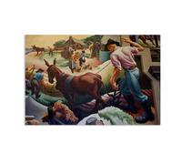 Reproduction de tableau de Thomas Hart Benton Une histoire sociale de l'État Impression sur toile Copie de peinture à l'huile Décoration d'intérieur Salon et chambre60x40cm(24x16in)Sans cadre