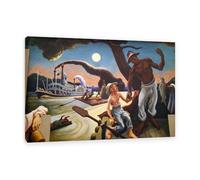 Reproduction de tableau de Thomas Hart Benton Une histoire sociale de l'État Missouri Impression sur toile Copie de peinture à l'huile Décoration Salon et chambre90x60cm(35x24in)Cadre intérieur