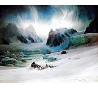 Reproduction / Poster: François-Auguste Biard "Baie de la Madeleine Vue depuis la péninsule des tumulus au nord du Svalbard effet d aurore boréale" - Affiche, Reproduction artistique de haute qualité, 50x40 cm