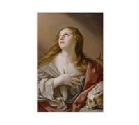 Reproduction sur toile de la Madeleine pénitente de Guido Reni - Décoration pour chambre à coucher, bureau, chambre - Cadeau - 50 x 75 cm