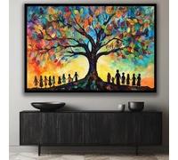 Reproduction sur toile d'une peinture à l'huile représentant l'Arbre de Vie classique : art mural abstrait moderne, affiche de paysage pour la décoration intérieure (30 x 40 cm/cadre intérieur)