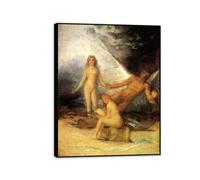 Reproductions de Tableaux Francisco Goya sur Toile Esquisse pour la vérité sauvée par le temps célèbre Impression sur Toile Décoration Murale pour Salon Chambre Bureau 40x30cm Encadrement noir