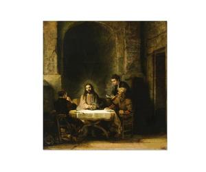 Reproductions de Tableaux sur toile,Rembrandt Poster,Souper à Emmaüs,Impression sur toile,Tableau Decoration Murale Chambre30x30cm(12x12in) Sans cadre
