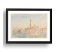 Reproductions d'époque Venise, San Giorgio Maggiore au coucher du soleil, de l'Hôtel Europa, 1840 par Joseph Mallord William Turner RA, reproduction A3 dans cadre 17x13 pouces