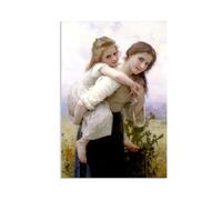Reproductions tableau William-Adolphe Bouguereau sur toile Pas trop de choses à transporter célèbre Impression sur toile vintage portrait femme décoration murale salon chambre 105x70cm Sans cadre