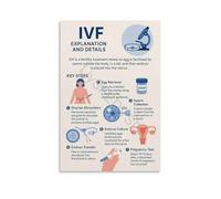 Reproductive Health Poster IVF Process Cycle Infographic Fertility Educational Canvas Painting Wall-Art Decor