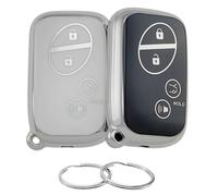 REPROTECTING Coque de clé en TPU compatible avec Lexus CT200h ES350 GS300 GS350 GS430 GS430 GS450h GS460 is F IS250 IS350 LS460 LS600h LX570 RX350 (argenté/noir/argent/blanc)