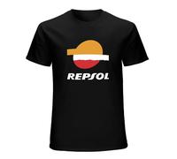 Repsol Graphic Printed Top Tee for Men 100% Cotton Short Sleeve T-Shirt Black XXL
