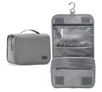 REPT Nouveau Tissu Trousse de Toilette, Pliable Grande Trousse de Toilette Voyage pour Hommes et Femmes,Multifonction Imperméable Sac Cosmétique Organisateur de Voyage avec Crochets