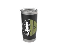 Reptile Bamboo Nature Lizard Lover Tropical simple Gecko Gobelet isotherme en acier inoxydable double paroi