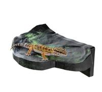 Reptile Basking - Magnetic Rock Texture Resting Ledge for | Realistic Natural Rock Texture Design Enhances Terrarium & Aquarium Aesthetics, Strong Suction Magnetic Mounting System