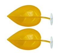 Reptile Basking Platform Leaf Terrarium Accessory for Gecko Lizard Tank | Durable PVC leaf platform with suction cups for safe reptile basking in tanks Yellow 2pcs