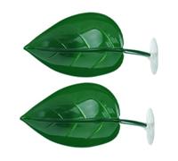 Reptile Basking Platform Leaf Terrarium Accessory for Gecko Lizard Tank | Durable PVC leaf platform with suction cups for safe reptile basking in tanks Dark Green 2pcs