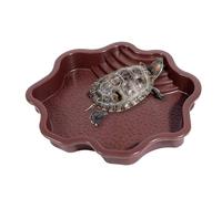 Reptile Bathing Pool, Tortoise Bathtub with Ladder, 1.42x10.63x1.77 inch Multi Functional Design, Abs Aquarium Ornament for Geckos, Snakes, Turtles, Bearded Dragons, Lizards