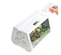 Reptile Cage, Bearded Dragon Tank, 10.63x7.48 inches Escape-Proof Pet Habitat with Ventilation, Feeding Playpen for Tortoise Snake Frog Turtle Spider Travel, Black Clear