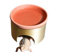 Reptile Cave - Clay, 2-in-1 Lizard Water Bowl | Leopard Gecko Feeding Bowl For Bearded Pet Parents Animal Lovers Nature, 4.13x4.13x2.56 Inches