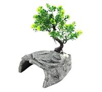 Reptile Cave - Resin Rock Shelter House for Basking | Naturalistic Slate Texture with Wide Entrance & Weighted Stability Base for Lizards, Bearded Dragon, Snake and Terrarium Environments