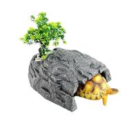 Reptile Cave, Resin Rock Shelter with Natural Habitat Design | Reptile Decor for Lizards Snake Amphibian Terrarium Fish Tank Basking Habitats Reptile Cave, Resin Rock Shelter