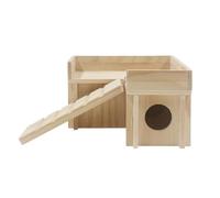 Reptile Cave Wooden Shelter with Climbing Ramp for Lizard Gecko Turtle