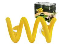 Reptile Climbing Branch - Spiral Ring Vine | Terrarium Decor Suction Cup | Yellow PP Material Spring Ledge, 4.72x2.36x2.36 Inch, for Crested Gecko Lizard Tree Frog Jumping Spider Tank