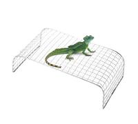 Reptile Climbing Lounger, Stainless Steel Bearded Dragon Lounger, 11-11.8 Inches Lightweight and Compact, Terrarium Resting Playground for Gecko Turtle Hamster Gerbil, Silver