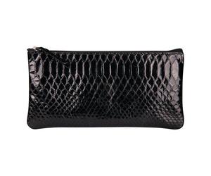 REPTILE DESIGN Trousse plate 22x11 cm, Python noir - Python noir