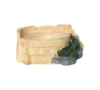 Reptile Dish, Unique Resin Lizard Water Bowl, Spill Proof Multipurpose Versatile Stable Realistic Terrarium Feeding Stand for Small Turtles and Amphibians