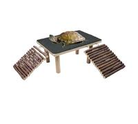 Reptile Dock Basking, Easy Install Flat Wooden Ramp, Leopard Gecko Tank