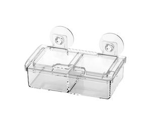 Reptile Feeder with Suction Cups, Double-Layer Design | Reptile Food Container for Lizard Turtle Frog Spider Terrarium Habitat Home Office