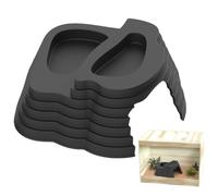 Reptile Feeding Bowl - Amphibian Water Basin, Tortoise Drinking Dish | PVC Construction, M And L Sizes, Easy Access Ramp Style, Natural Look Habitat Addition For Geckos Snakes Lizards And Frog Enclosu