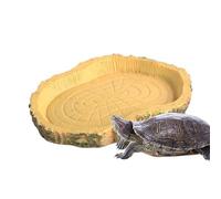 Reptile Feeding Dish, Turtle Food Water Bowl, Lizard Feeder Tray, Simulation Rock Pet Bowl, Material, Anti-Spill Design, Ideal for Terrariums, Bearded Dragons, Chameleons