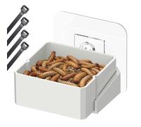 Reptile Feeding Ledge - Suction Cup Water Bowl | Wall-Mounted Feeder | Removable Food Dish, Strong Acrylic Mount, Ideal for Crested Geckos, Chameleons & Tree Frogs, Compact Terrarium Space
