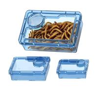 Reptile Feeding Tray - Transparent Anti Escape Feed Dish, Pet Habitat Acces