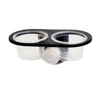 Reptile Food and Water Dish, 40g Reptile Food Bowl Water Dispenser with 4 Cups, PP Ledge Accessories Tray for Tarantula, Frog, Lizard, Chameleons, Hermit Crab, Snake, 11.5x6cm