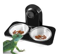 Reptile Food Bowl, Gecko Feeding Dish, Purpose Food & Water Bowl, Small Pet Feeder Ledge, Accessories for Lizards, Turtles & Amphibians 11.5x6x6.5cm