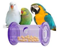 Reptile Food Bowl Slow Feeder - Rolling Cylinder Pet Feeder | Transparent Food Dispenser Toy for Dragon Lizard Bird Parrot Animals Foraging Feeding Toy Clear Rolling