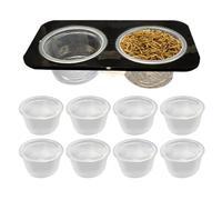 Reptile Food Dish - ABS Reptile Water Dish | Lizard Water Bowl | Crested Food Feeder Lizard Water Bowl | Detachable Space-Saving Tank Accessories with Cups Feeding Dish for Gecko