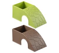 Reptile Food Dish,- PP 17x7x8cm | 2 in 1 Decorative Shelter, Turtle Food Water Bowls Ornament, for Bearded Dragon Horned Frogs Spiders Geckos Shrimp Turtles Leopard Chameleons