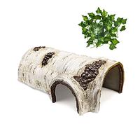 Reptile Hide Caves Simulation Tree Hideout Snake Hide Léopard Gecko Terrarium Plastique Plante Feuilles Ornement Habitat Abri Décor pour Lézard Ermite Crabe Araignée Grenouille Amphibiens