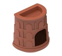 Reptile Hide House, Lizard Hiding Shelter, Removable Habitat Decoration, Top Food and Water Basin, Aquarium Tank Accessory for Tree Frogs, Green Iguanas, 5.12x4.72x3.23 inches