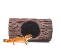Reptile Hide Log, Resin Lizard Sleeping Cave, Hollow Reptile Tree Trunk, Waterproof Snake Hide Ornament, Waterproof Habitat Shelter Decor, Easy to Use, Portable for Tank Accessories