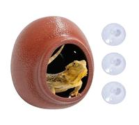 Reptile Hides and Caves, Cute Egg Shape Reptile Caves with Suction Cup | Bearded Dragon Cave Shelter for Hermit Crabs, Tree Frogs, Spiders, Chameleons and Small Snakes