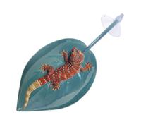 Reptile Resting Terrace - Suction Cup Leaf Terrace, Amphibian Habitat Accessory, Functional Retreat Zone, Natural Appearance Build, Terrarium Equipment for Geckos, Frogs and Turtles, 18.5x7.2cm