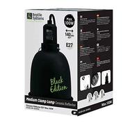 Reptile Systems D3 E27 BLACK EDITION Lampe à pince en céramique avec réflecteur | MOYEN 140 mm | 100 W MAX