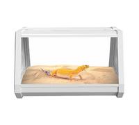 Reptile Terrarium, Large Habitat Cage, Trapézoïdal Design Ventilation, Expands Viewing Area, Ideal for Bearded Dragons, Hermit Crabs, Scorpions, and Indoor Outdoor Use, 27 x 19 x 19 cm