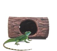 Reptile Tree Hide, Resin Lizard Sleeping Cave 5.59 x 3.35in Realistic Hollow Log Habitat Shelter, Waterproof Tanker Accessory, Terrarium Log Hides for Tank Accessories
