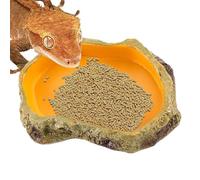Reptile Water Bowl, Durablesss Snake Feeding Dish for Terrariums, Decorative Water Basin for Lizard, Tortoise, Gecko & Amphibian Tank Setup, 6.1x3.94x1.18 inches