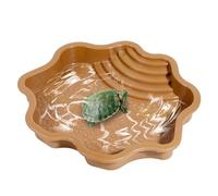 Reptile Water Bowl - Grand bol d'alimentation pour tourbillon, reptile Bathing Pool, Reptile Habitat, Tortoise Feeder Bowl with Ramp for Geckos, Turtles