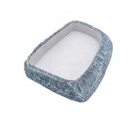 Reptile Water Dish, Durable Resin Feeding Bowl, Terrarium Food Feeder for Frogs, Hermit Crabs, Tortoises, Snakes, Bearded Dragons, And Geckos, 6,69 x 4,13 x 1,18 Inches